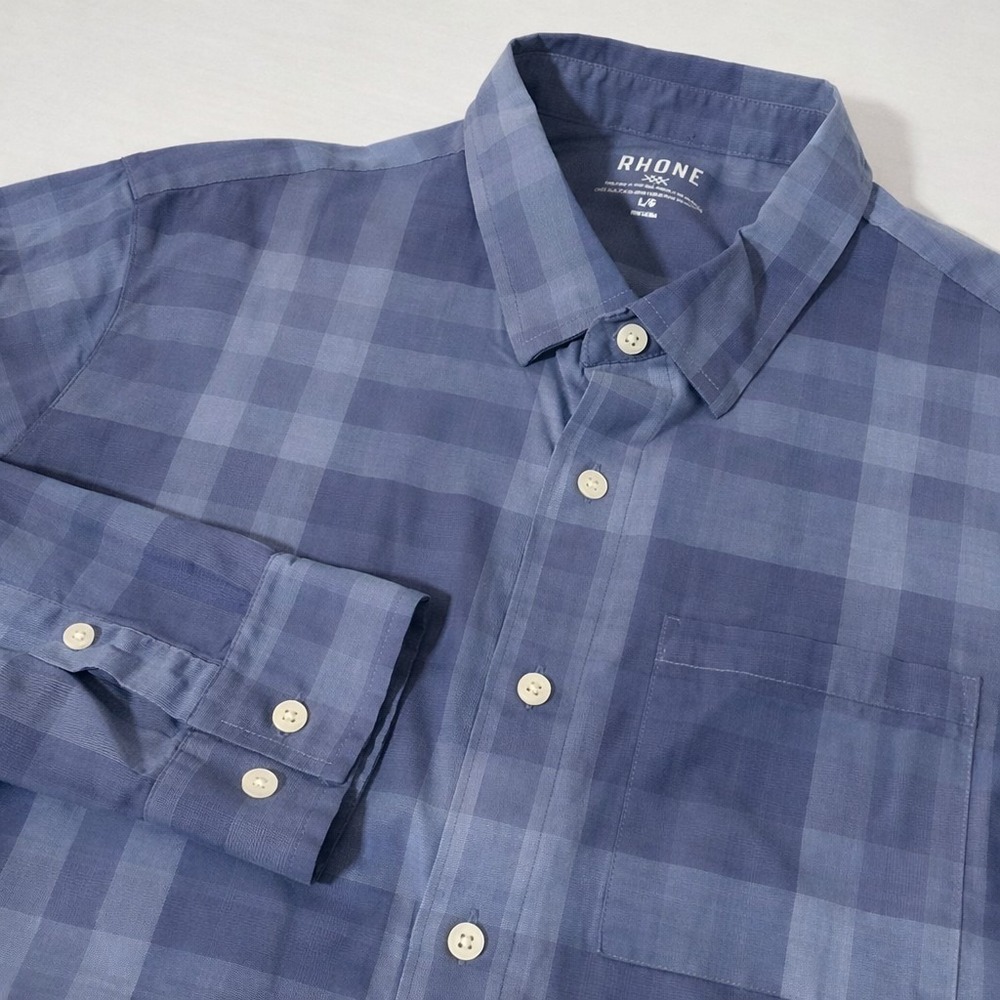Rhone Commuter‎ Shirt Mens L salmon  Long Sleeve Button Down Stretch